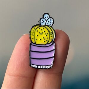 Cactus Purple Planter Enamel Pin/ Brooch Lapel